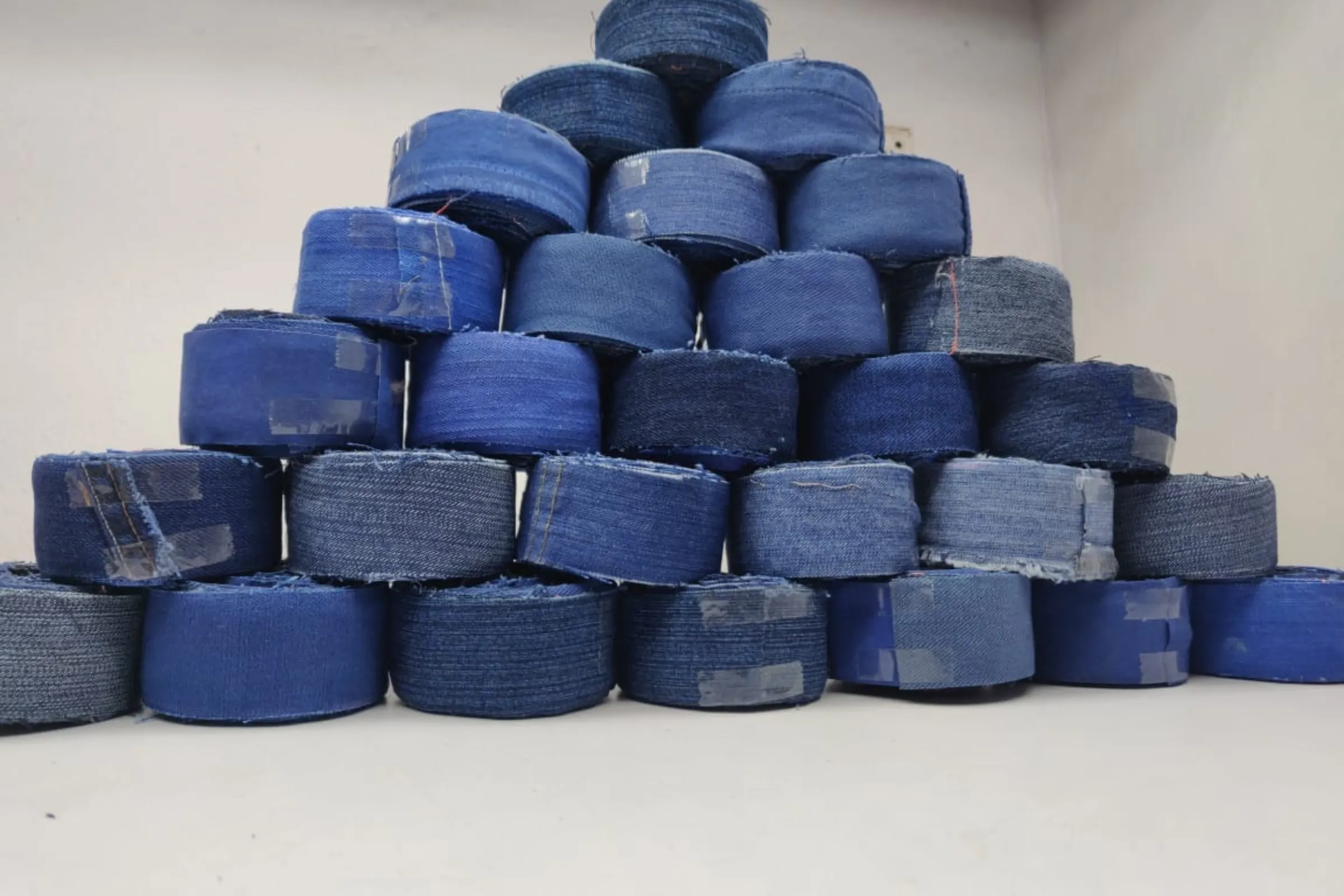 Recycled Denim Ribbon -1.5" Wide