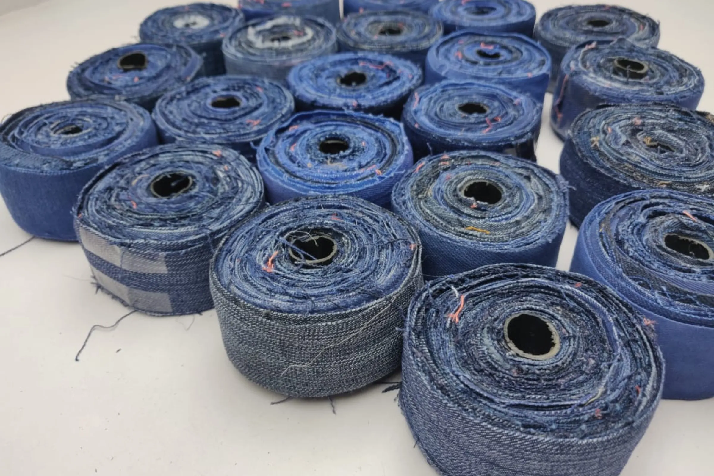 Recycled Denim Ribbon -1.5" Wide