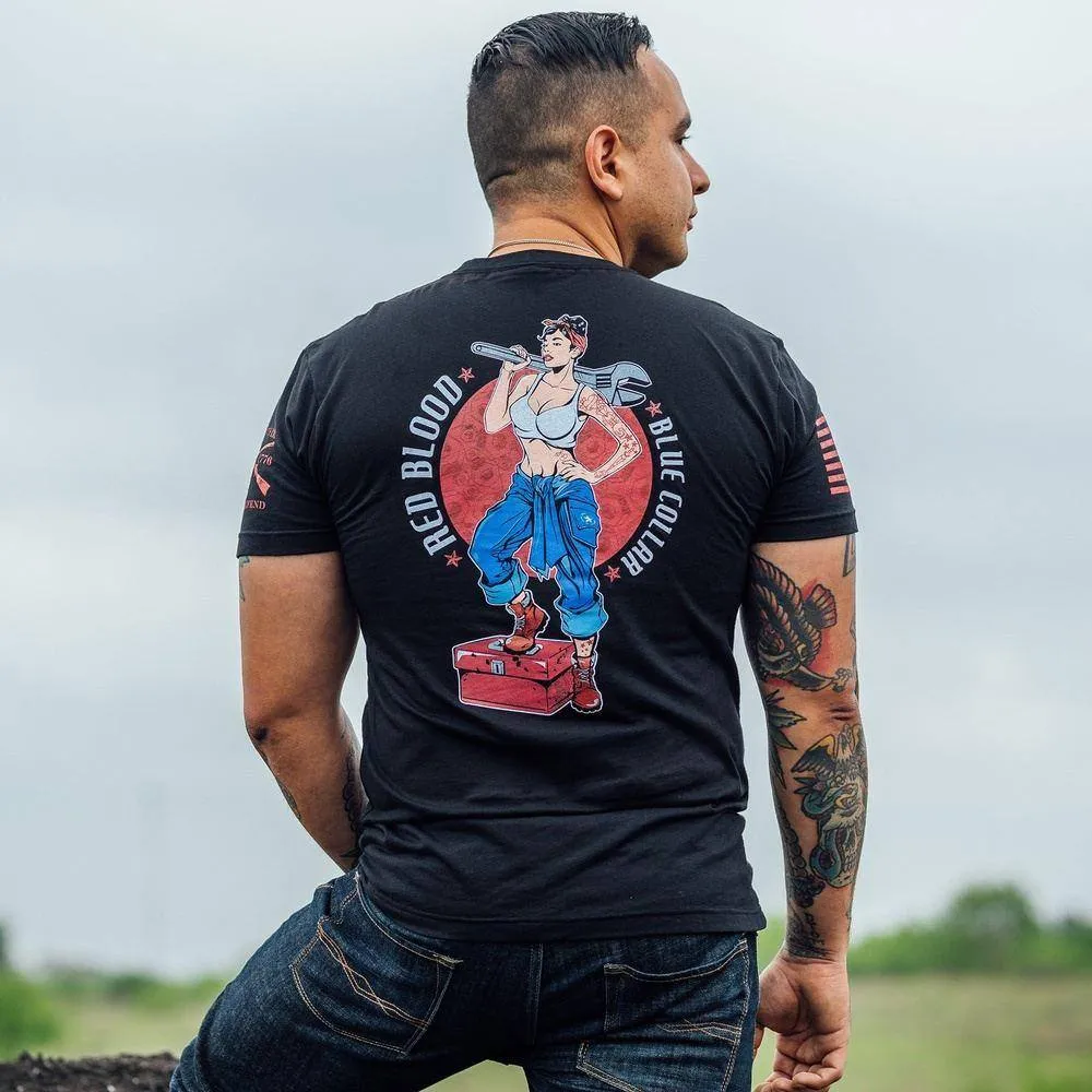 Red Blood Blue Collar® Pinup T-Shirt - Black