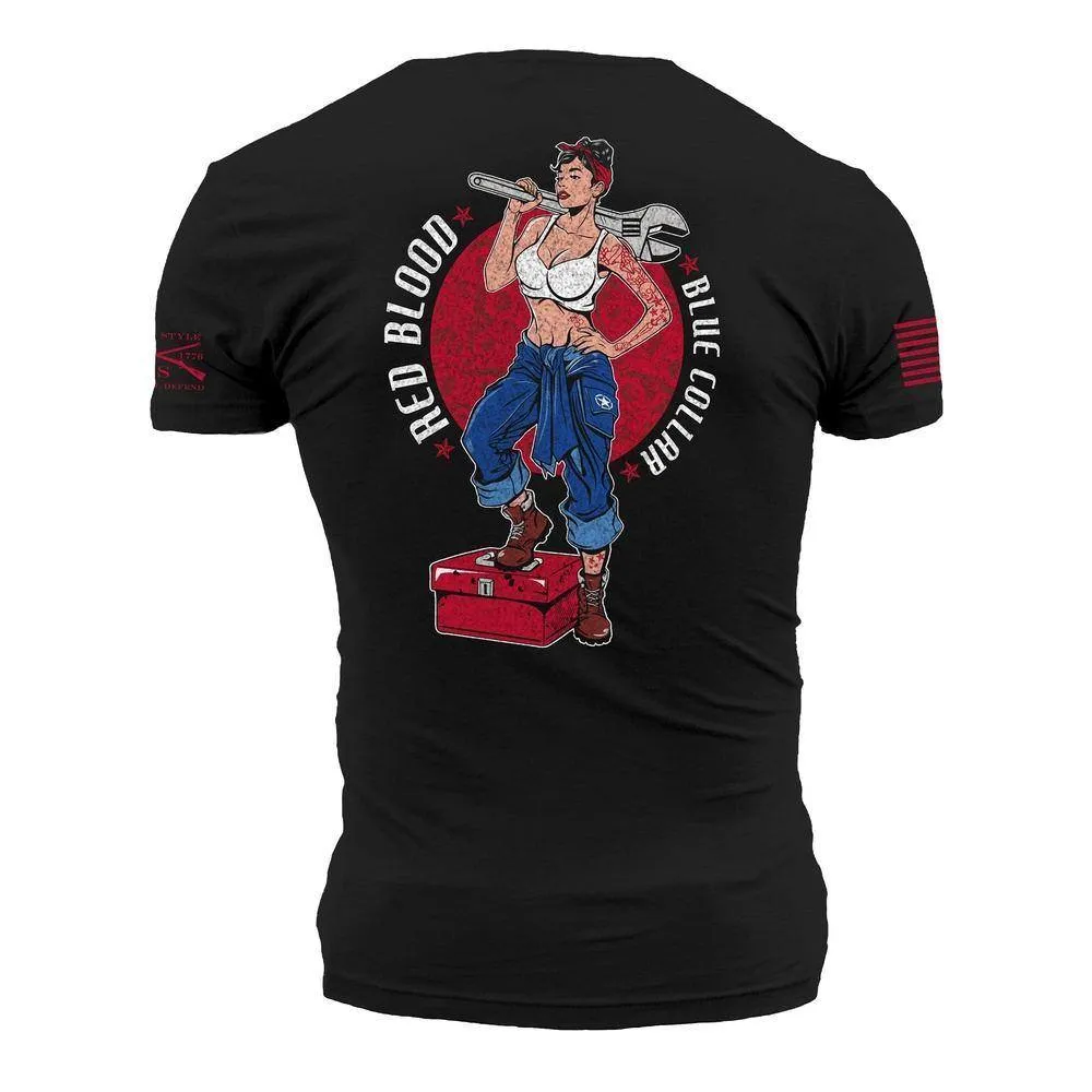 Red Blood Blue Collar® Pinup T-Shirt - Black