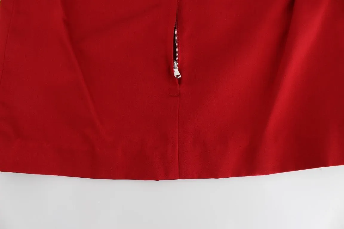 Red silk tank top