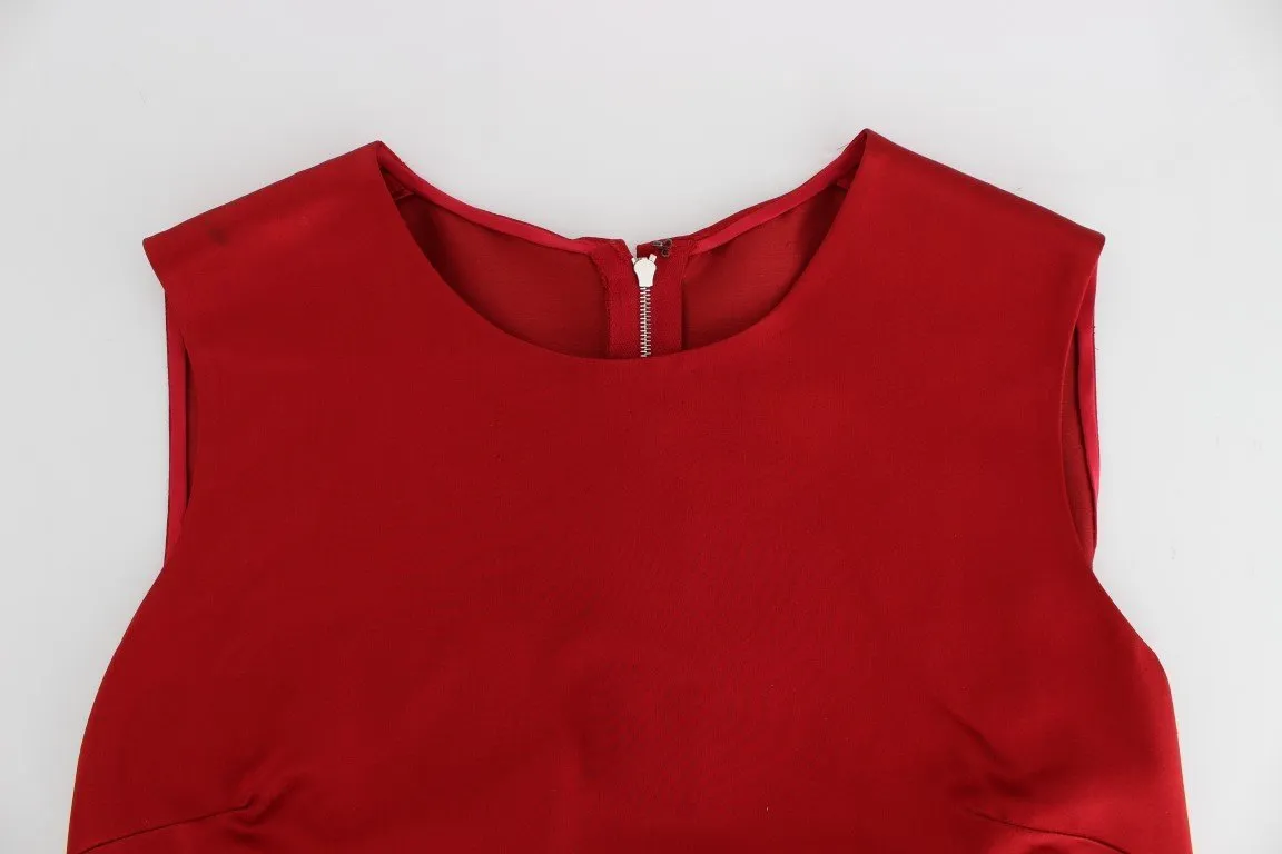 Red silk tank top