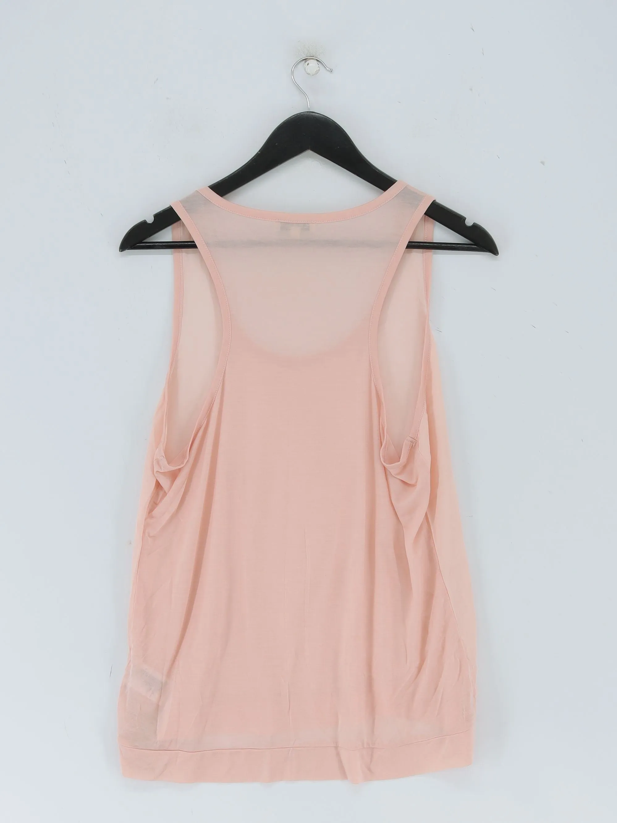 Reiss Women's T-Shirt L Pink Silk with Lyocell Modal