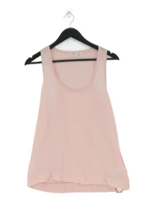 Reiss Women's T-Shirt L Pink Silk with Lyocell Modal