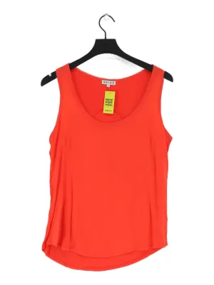 Reiss Women's T-Shirt M Orange 100% Silk