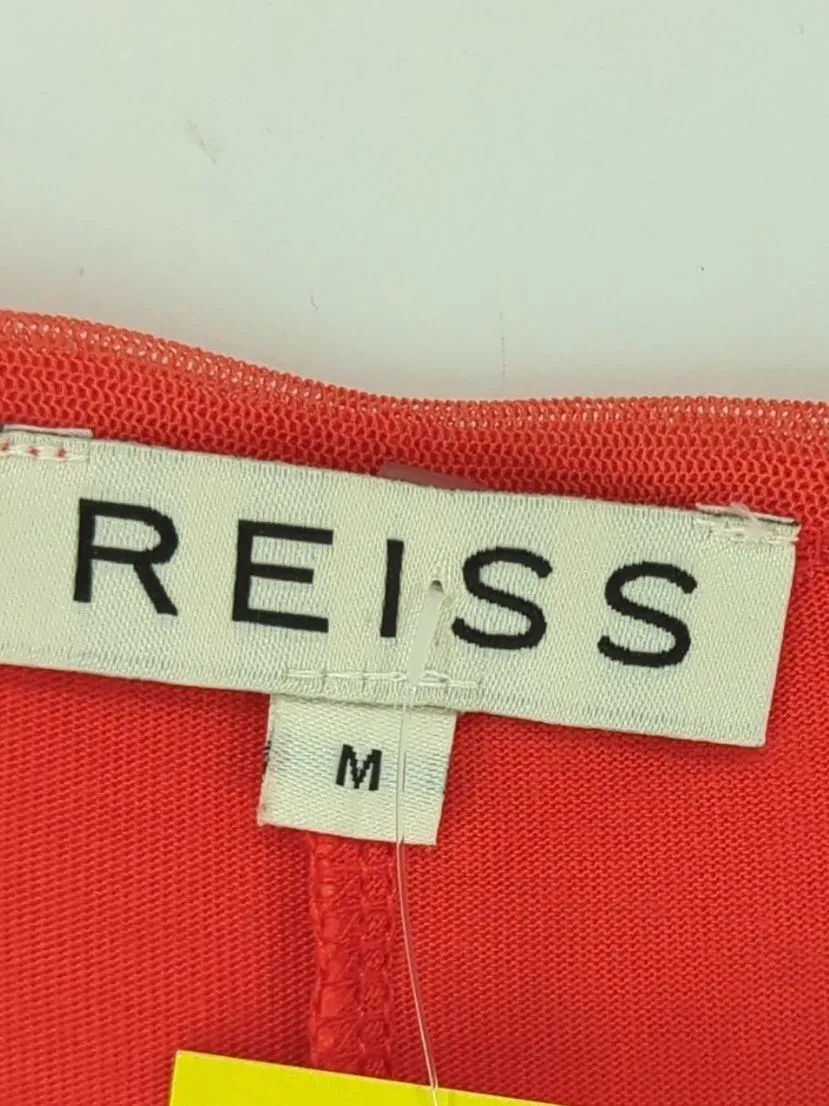 Reiss Women's T-Shirt M Orange 100% Silk