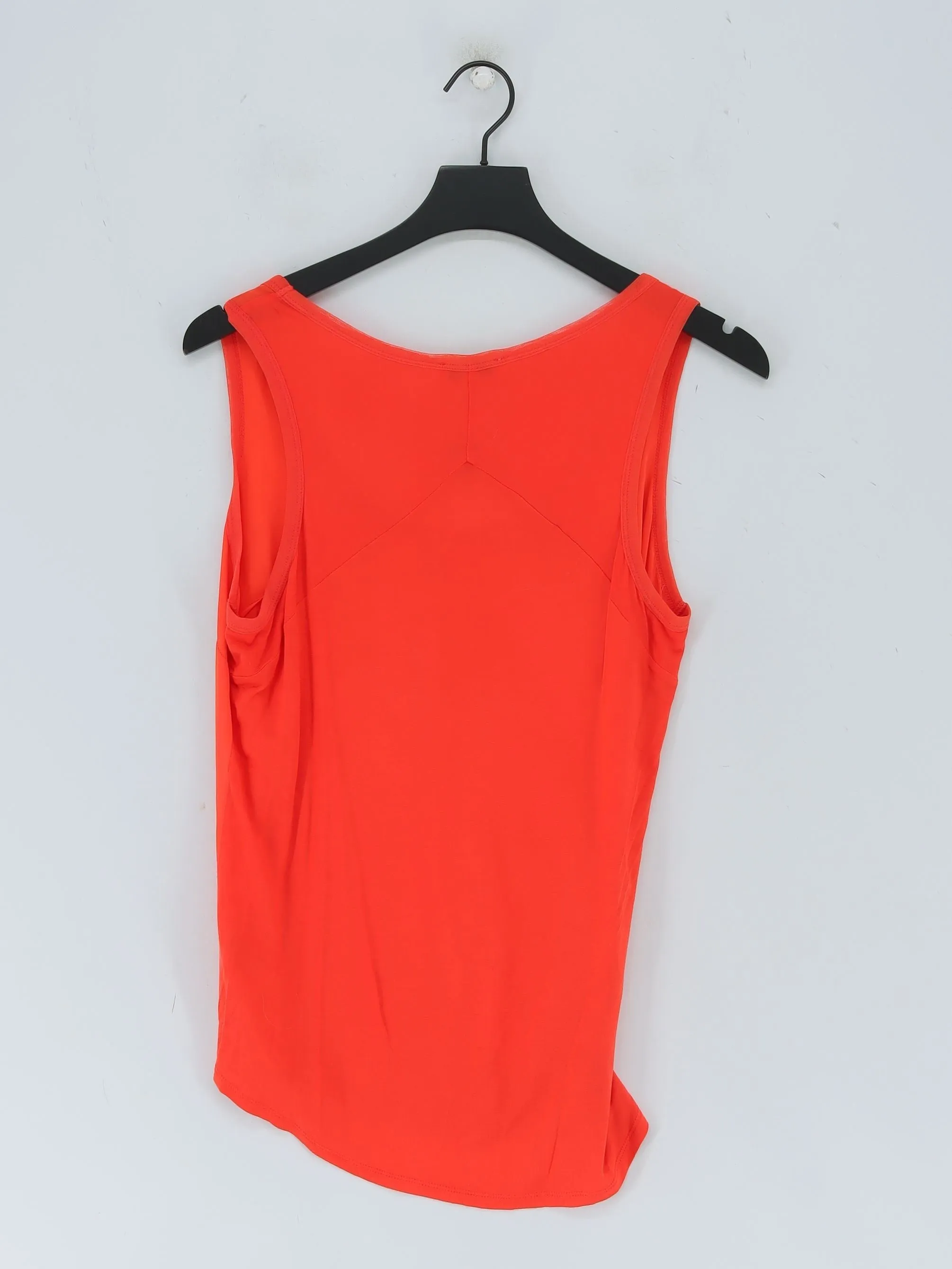 Reiss Women's T-Shirt M Orange 100% Silk