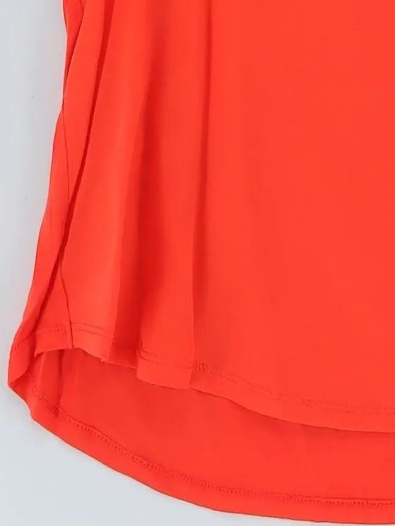 Reiss Women's T-Shirt M Orange 100% Silk
