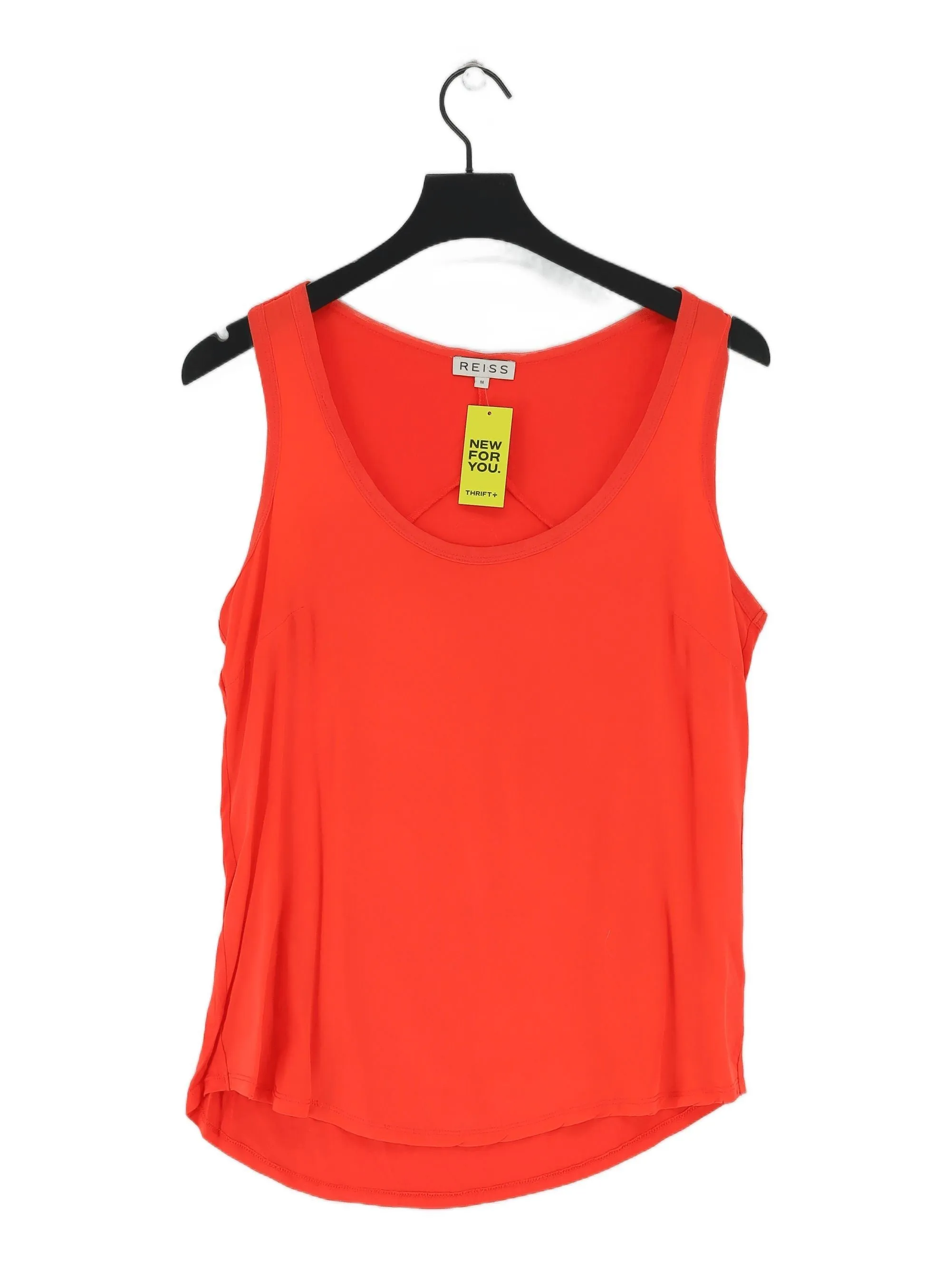 Reiss Women's T-Shirt M Orange 100% Silk