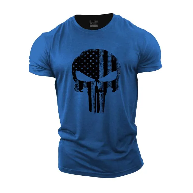 Retro Skull Cotton T-Shirt
