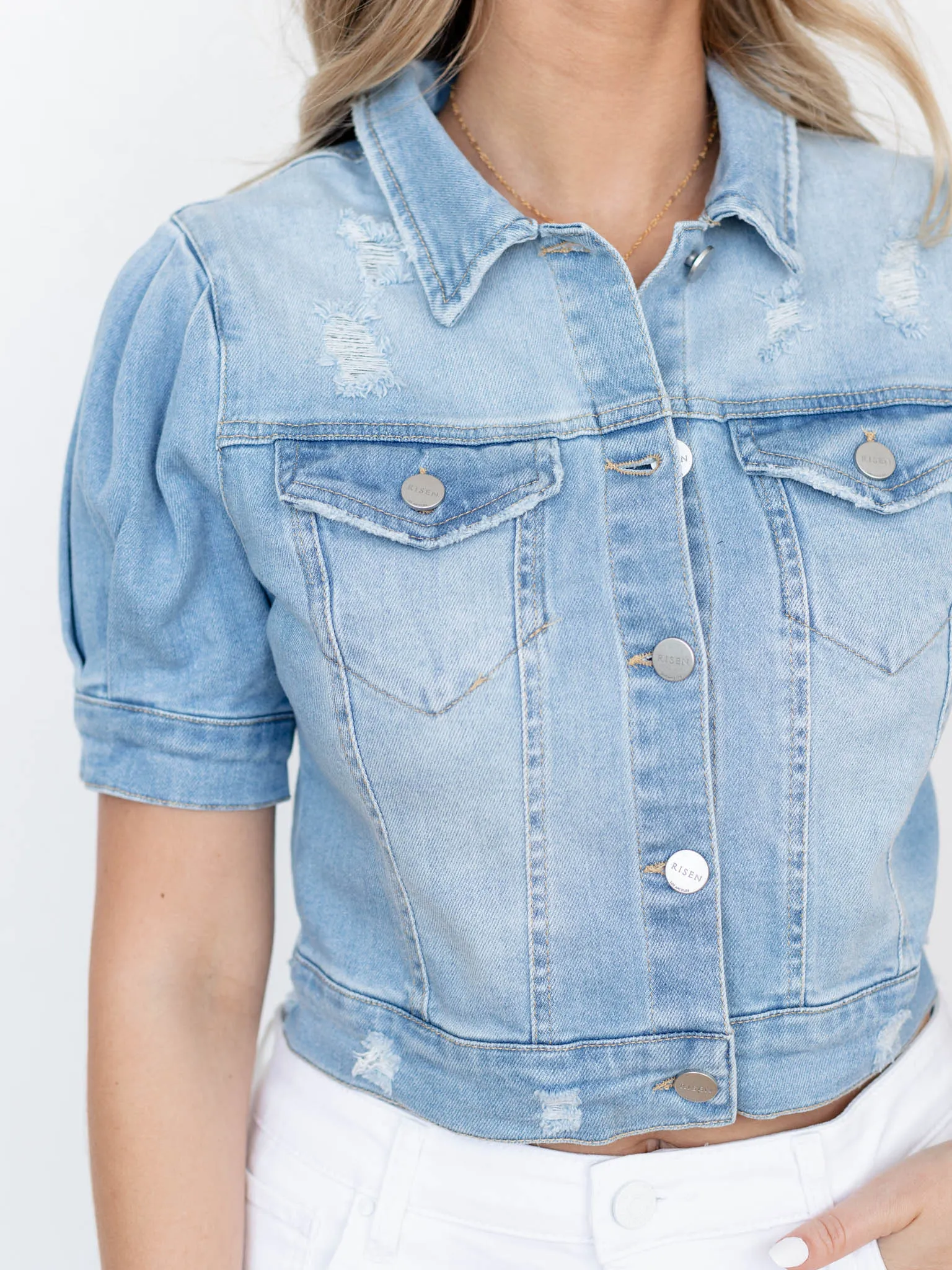 RISEN Elbow Sleeve Jean Jacket