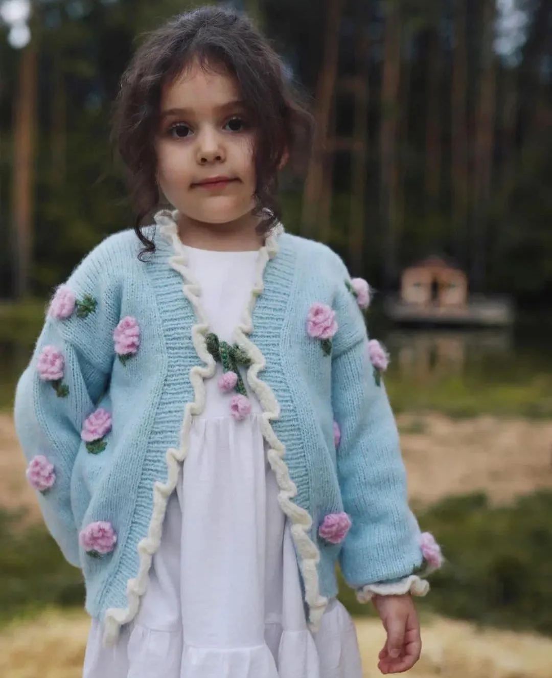 Roses cardigan | Blue