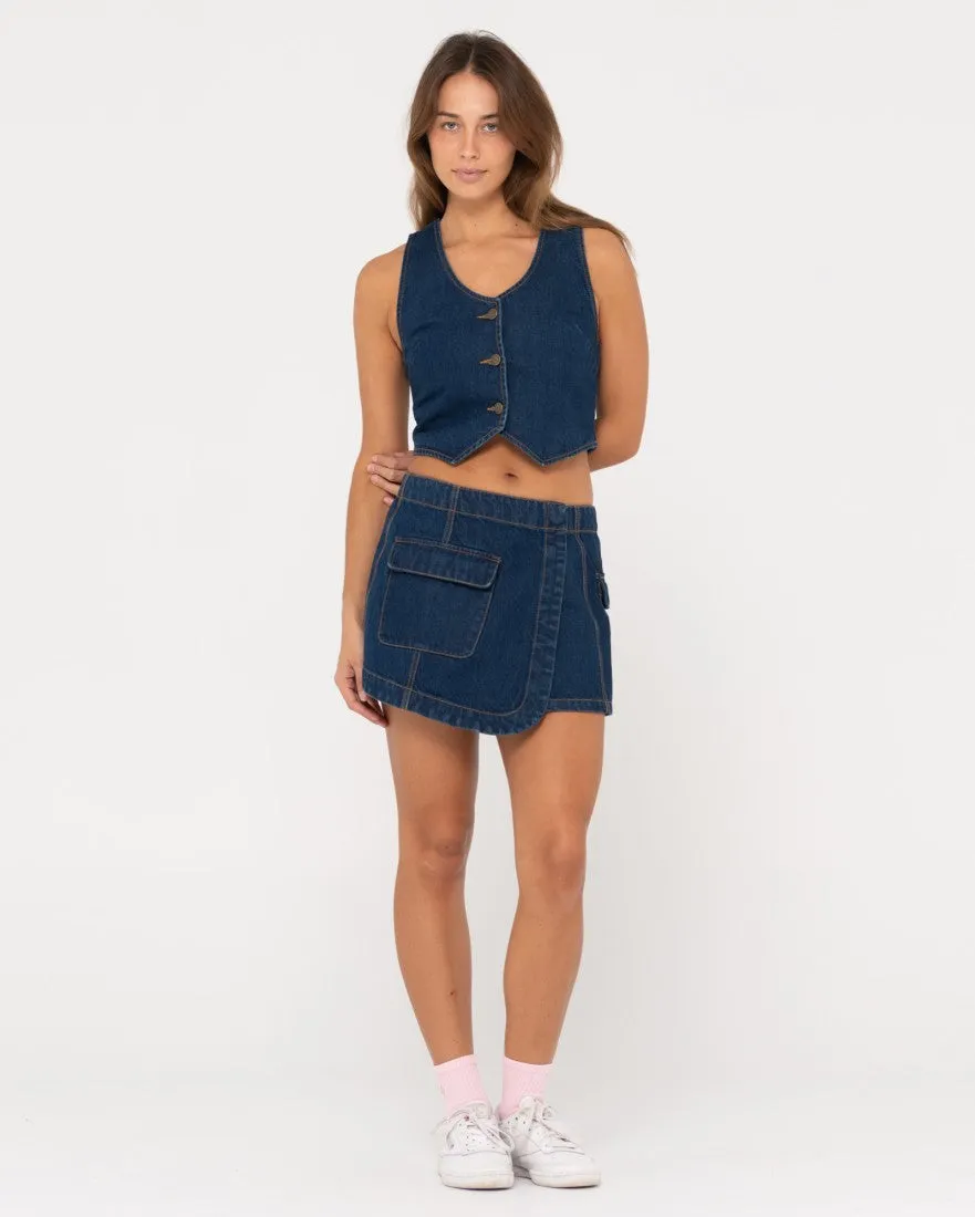 Ryley Cropped Denim Vest