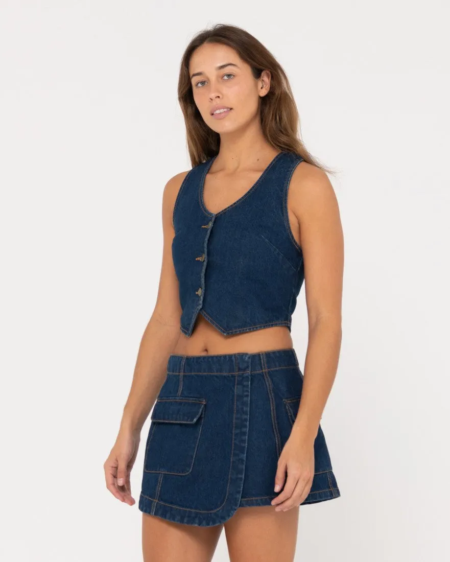Ryley Cropped Denim Vest
