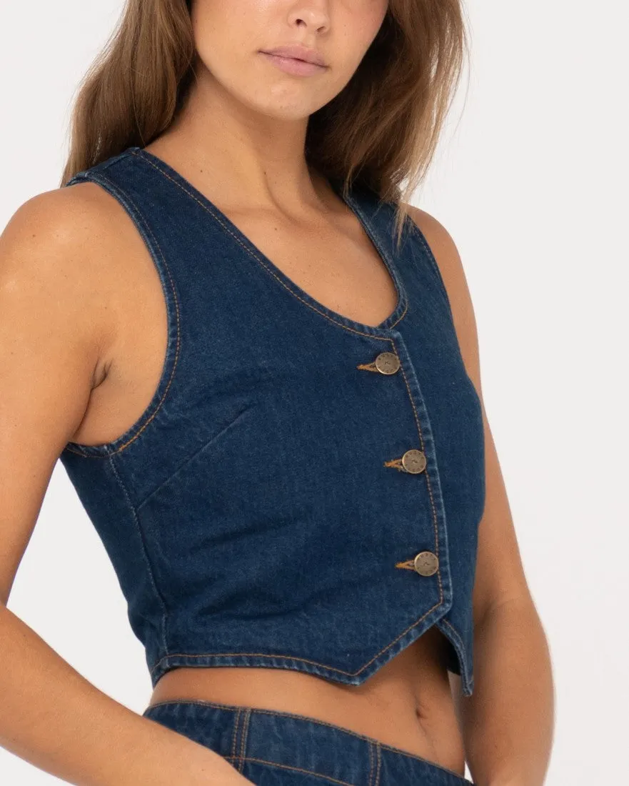 Ryley Cropped Denim Vest