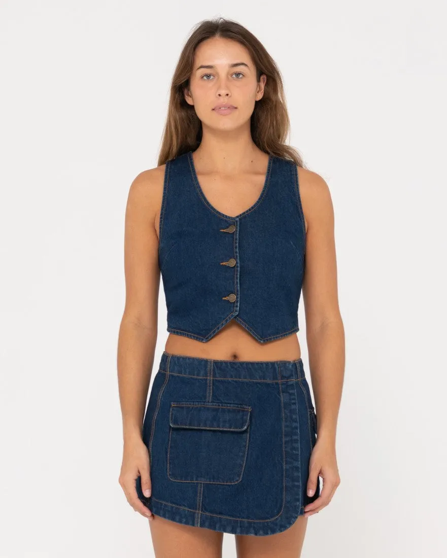 Ryley Cropped Denim Vest