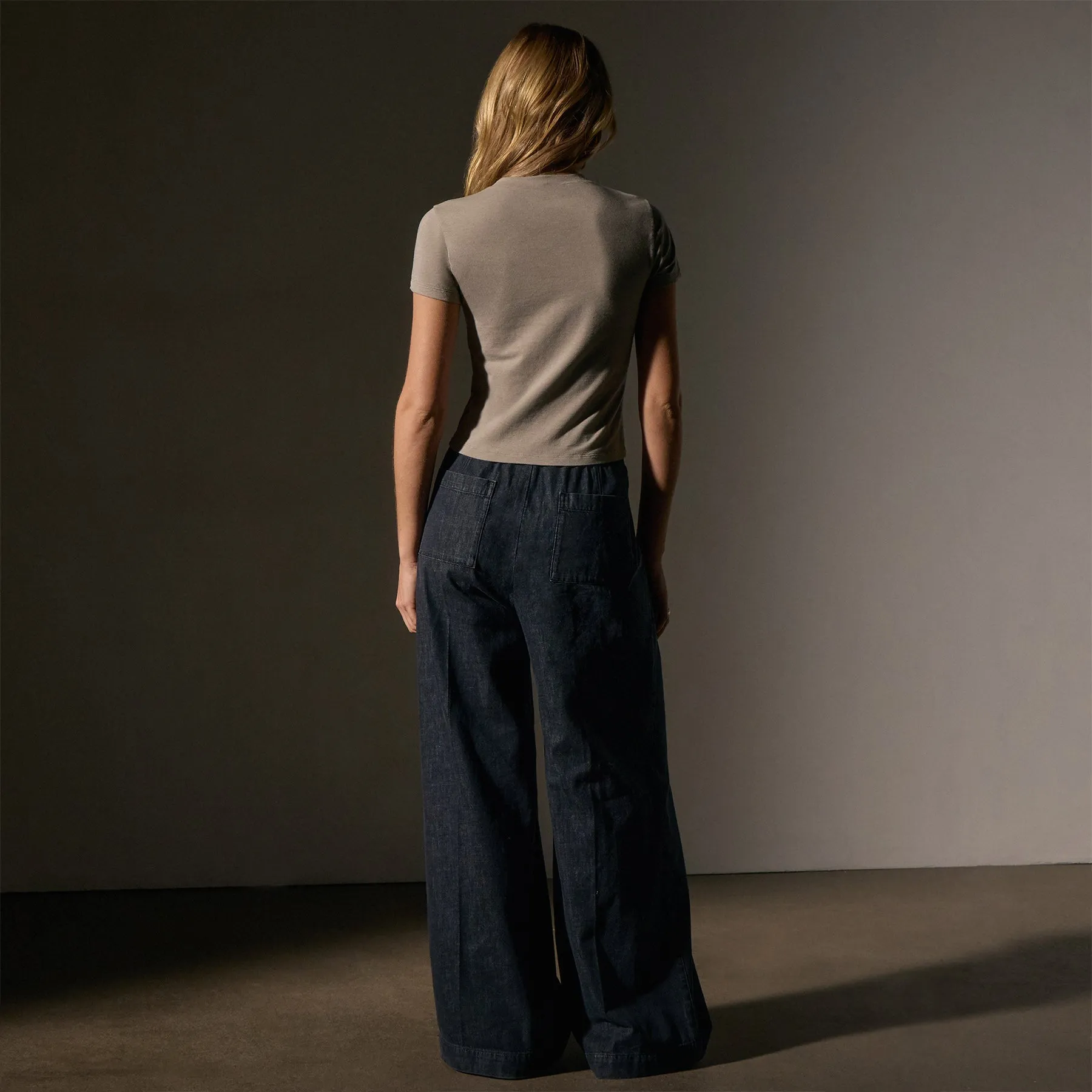 Short Sleeve Cropped Tee - Overcast