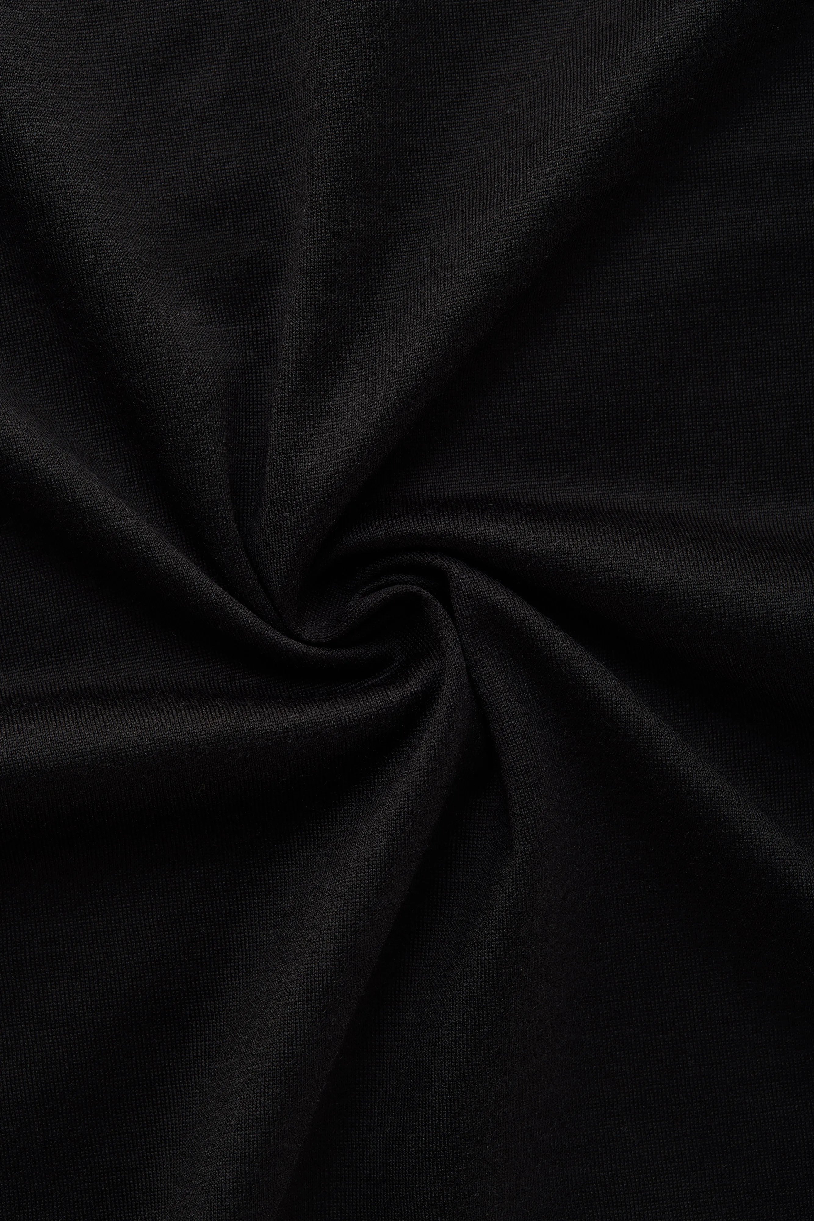 Silk Cotton Short Sleeve Crew Neck T-Shirt Black