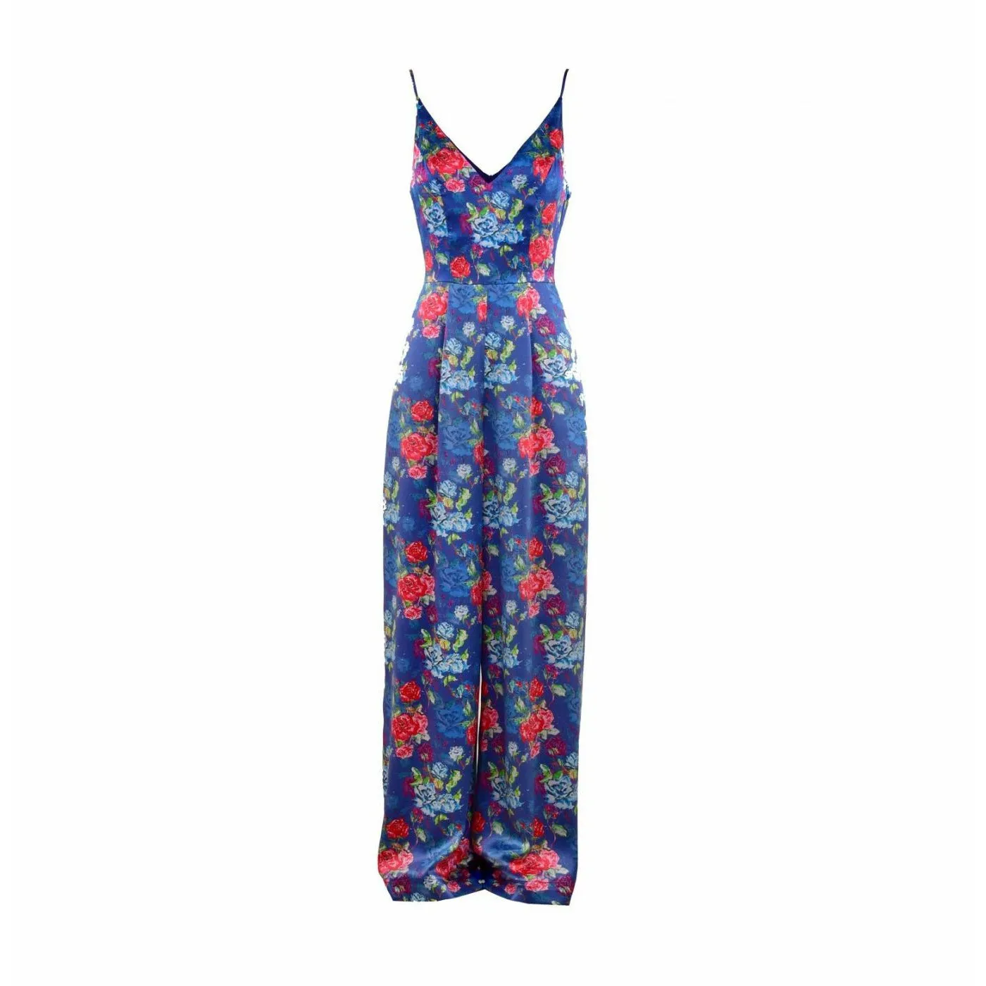 Silk Floral V-Neck Jumpsuit