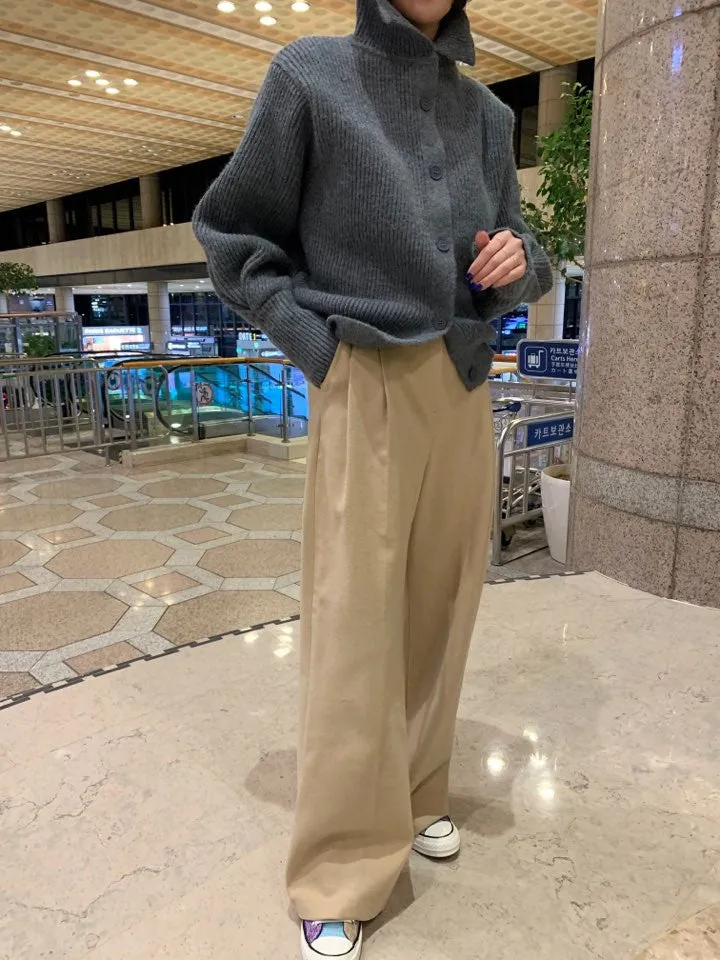 Single-breasted Vintage Lapel Sweater Outerwear Grey