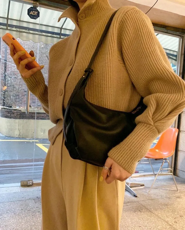 Single-breasted Vintage Lapel Sweater Outerwear Grey
