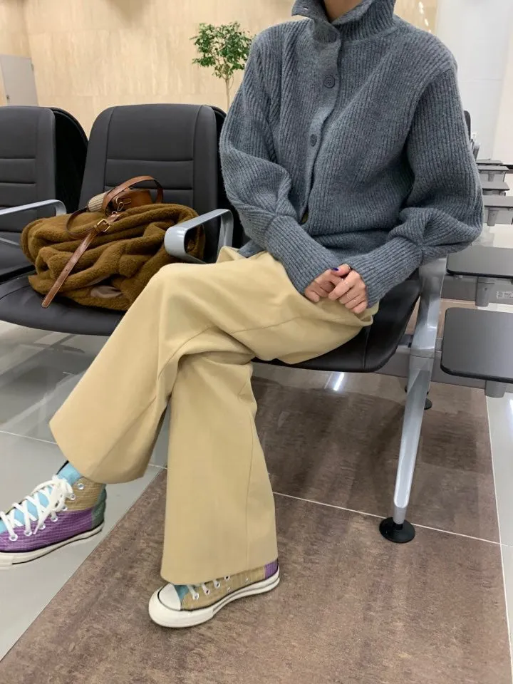 Single-breasted Vintage Lapel Sweater Outerwear Grey