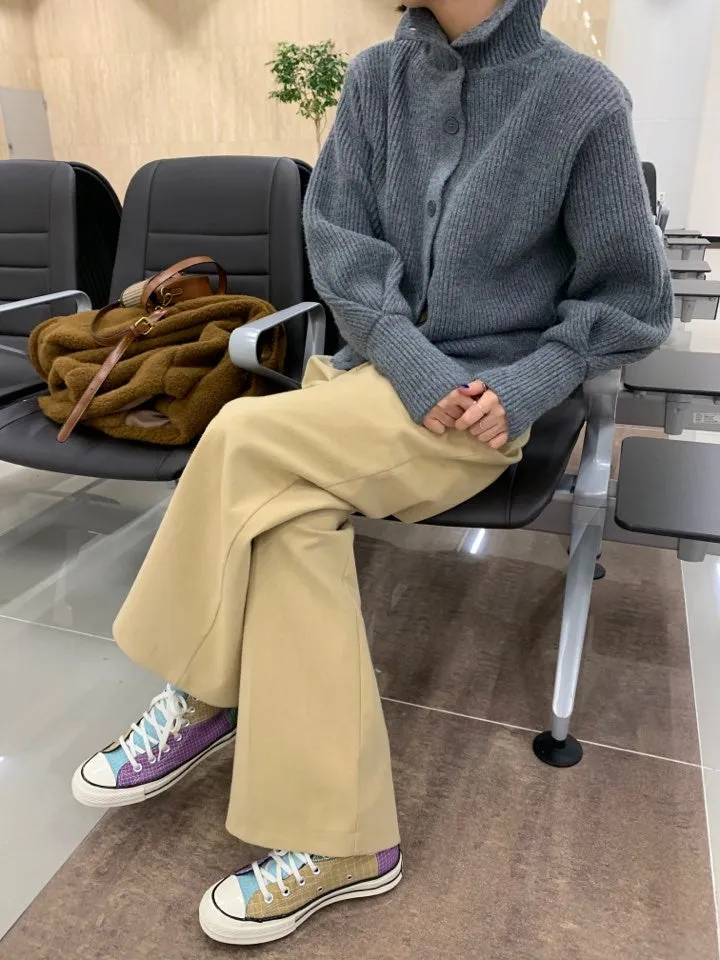 Single-breasted Vintage Lapel Sweater Outerwear Grey