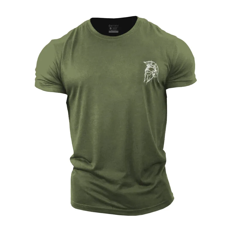 Sketch Spartan Portrait Cotton T-Shirt