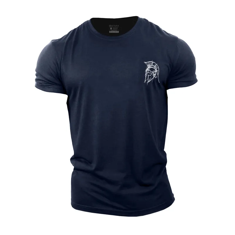 Sketch Spartan Portrait Cotton T-Shirt