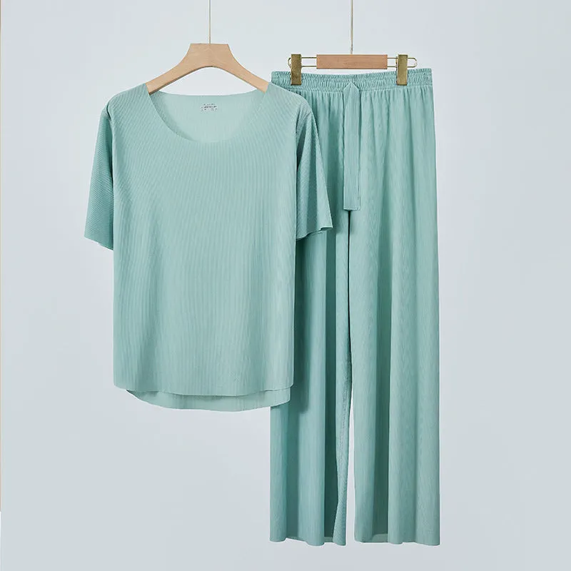 Soft Comfortable Short Sleeve 2-Piece pajamas