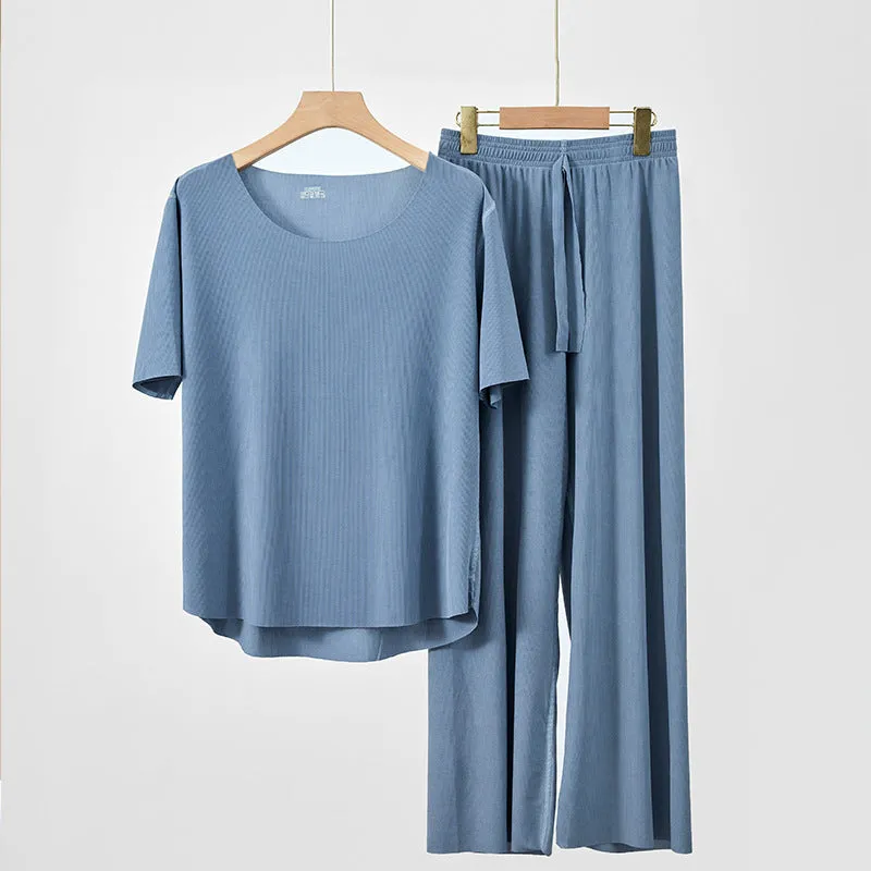 Soft Comfortable Short Sleeve 2-Piece pajamas