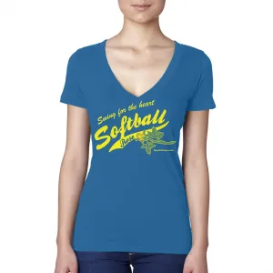 Softball Rose V-Neck Shirt