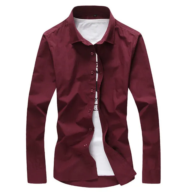 Solid Slim Fit Dress Shirts