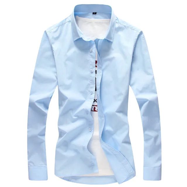 Solid Slim Fit Dress Shirts