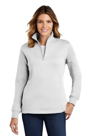 Sport-Tek Women's 1/4-Zip Sweatshirt. LST253 White