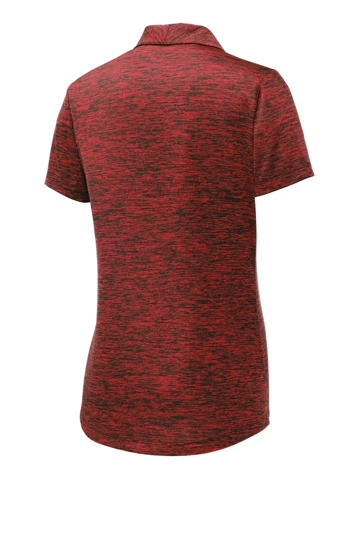 Sport-Tek  Women's PosiCharge  Electric Heather Polo. LST590 Deep Red/ Black Electric