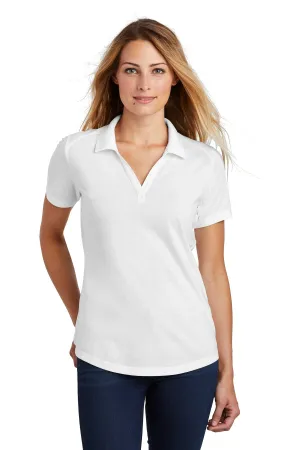 Sport-Tek  Women's PosiCharge  Tri-Blend Wicking Polo. LST405 White Triad Solid