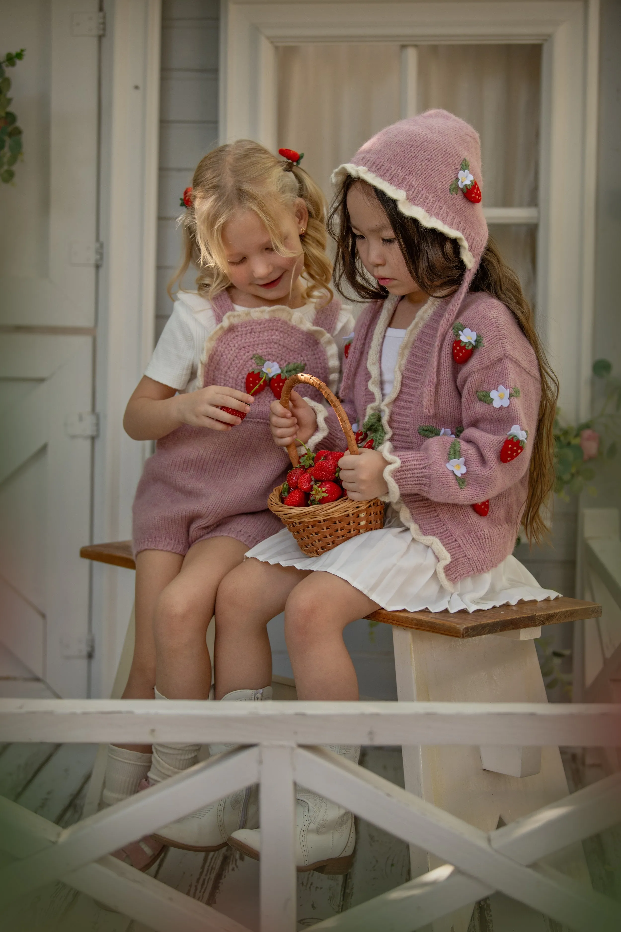 Strawberries Cardigan | Powder Pink