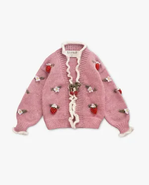 Strawberries Cardigan | Powder Pink