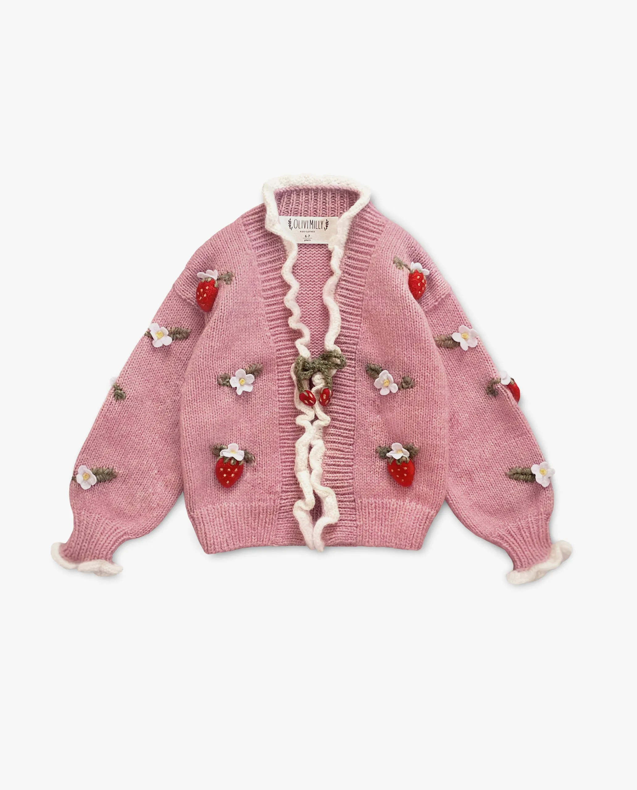 Strawberries Cardigan | Powder Pink