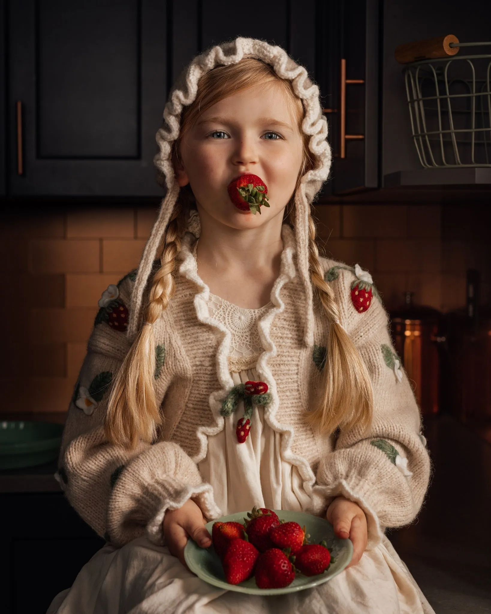 Strawberries Cardigan | Wheat