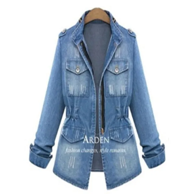 Streetwear Fit Women's Long Sleeve Denim Jacket Outercoat