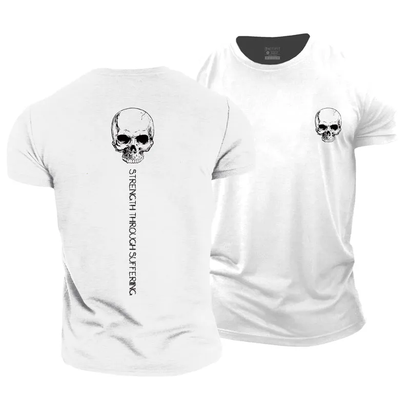 Strength Skull Cotton T-Shirt