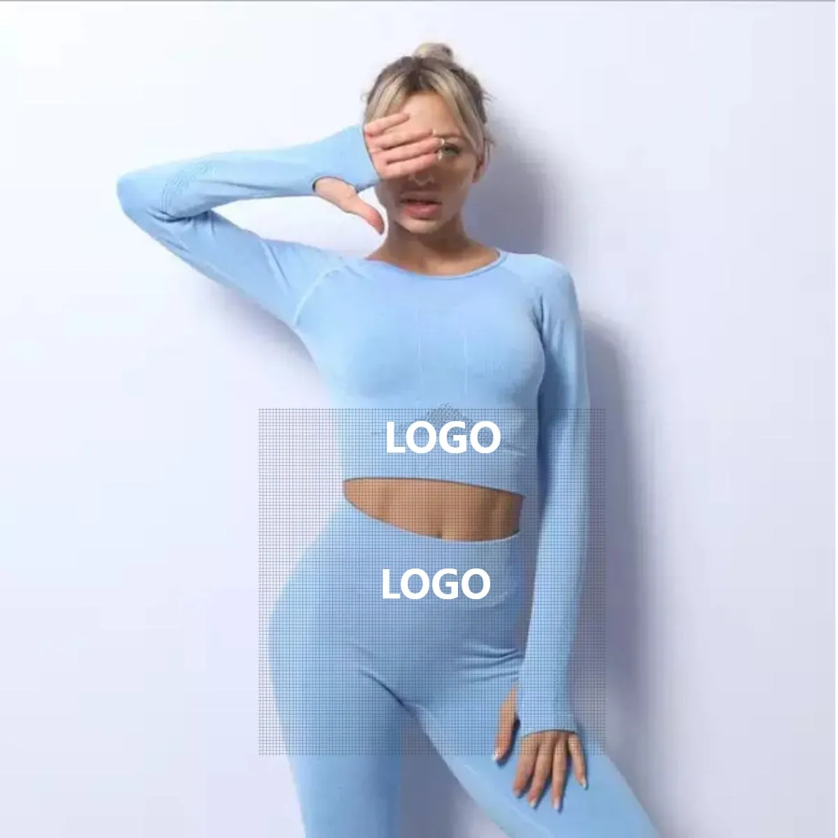 Striped seamless yoga wear sets two-piece women's hip-fitting fitness pants suit yoga vest bra running gym sports suits