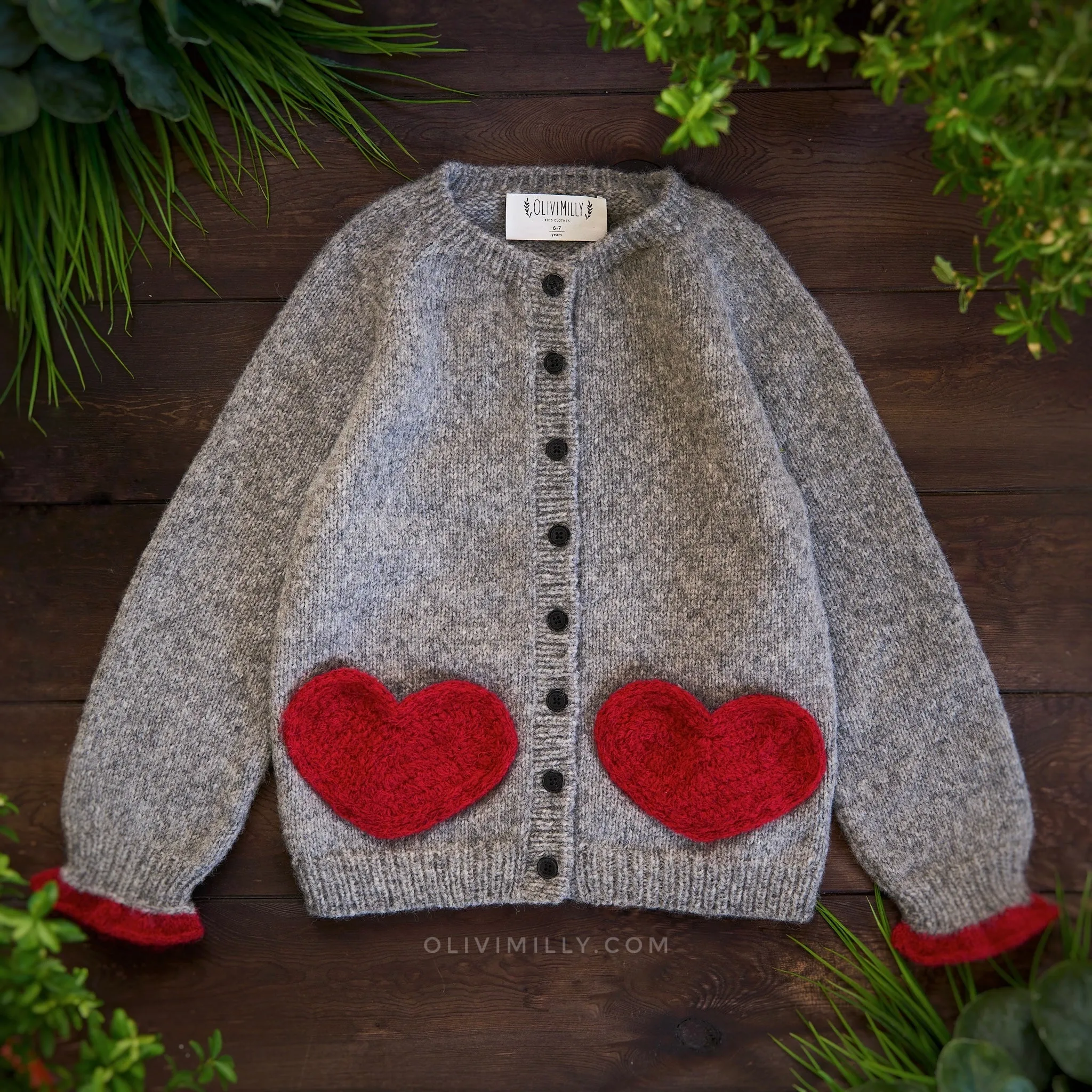 Sweet Heart cardigan |Red| in stock (4-5y)
