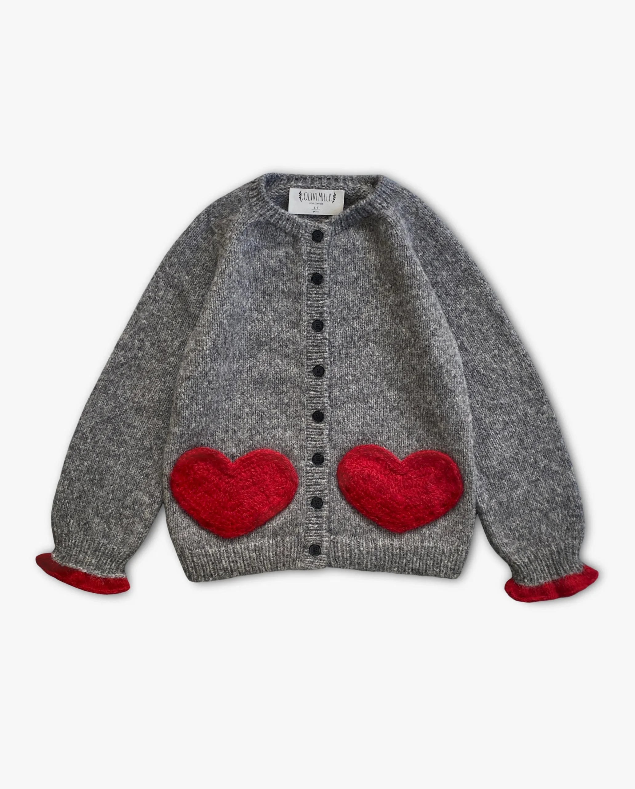 Sweet Heart cardigan |Red| in stock (4-5y)