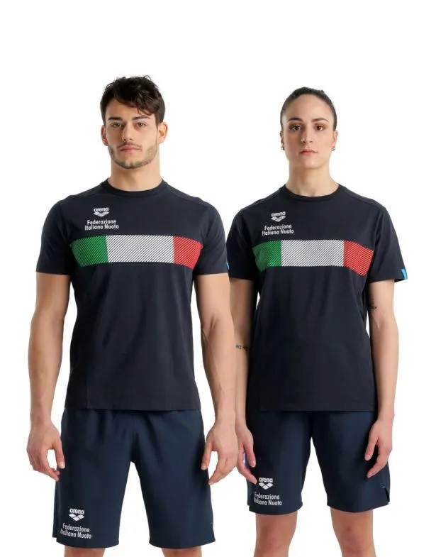 T SHIRT ARENA FIN ITALIA MAGLIA TRAINING NAZIONALE BLU