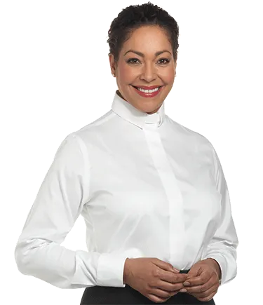 Tab Collar Clergy Shirt Long Sleeves for Women