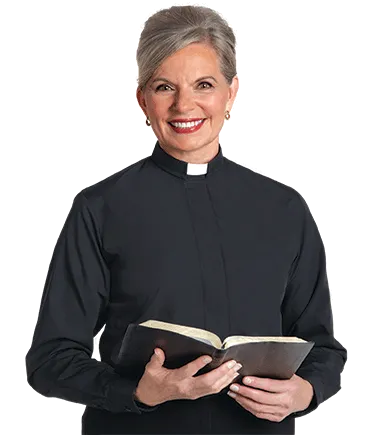 Tab Collar Clergy Shirt Long Sleeves for Women