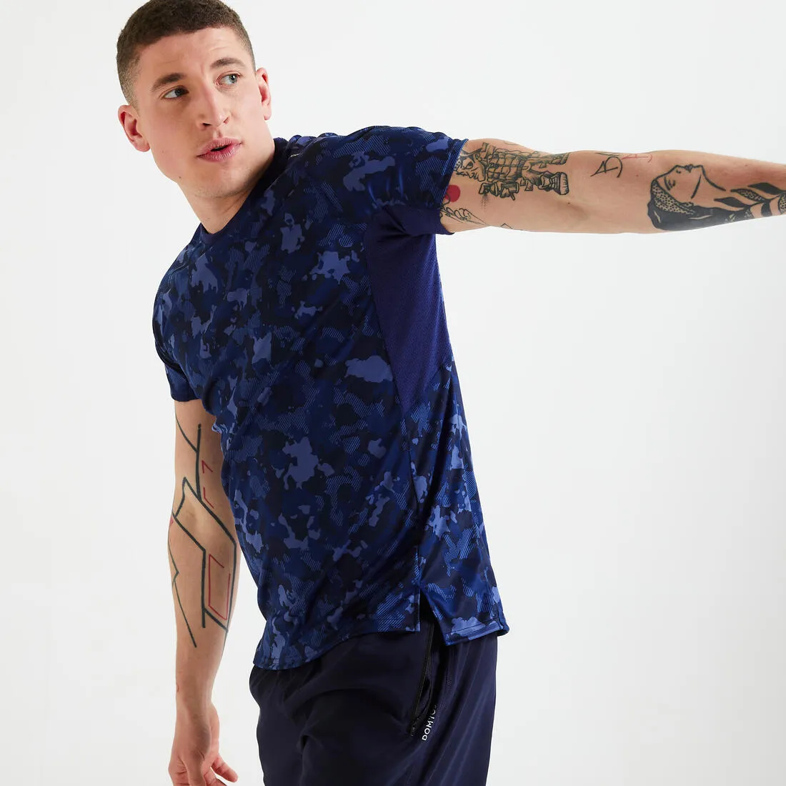 Technical Fitness T-Shirt - Grey Print/Camouflage/Khaki